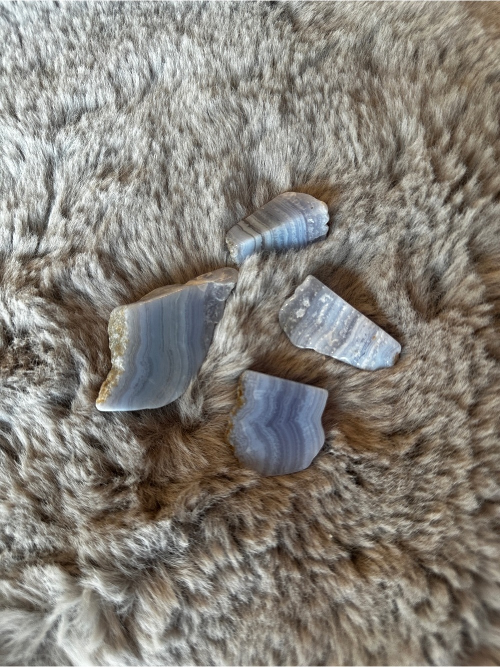 Natural Blue Lace Agate Crystal Pieces (4)
